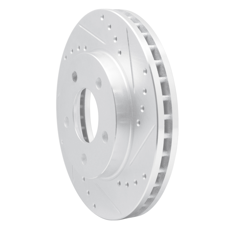 Buick Rendezvous Brake Rotor (1) - Front Right - R1 Concepts - Drilled & Slotted - Silver - `01-`07